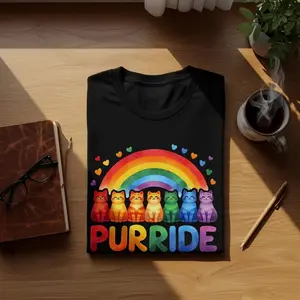 Purride Pussy Cat Rainbow T-Shirt, LBGTQ+, Rainbow Flag, Gay, Queer, Pride Month, Pride Parade, Equality Shirt, Tank Top or Sweatshirt T