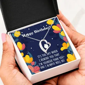er Sibling to Older Sibling, Happy Birthday Forever Love Necklace, White Forever Love Necklace Christmas Gifts, Jewelry Gifts, Birthday Gifts