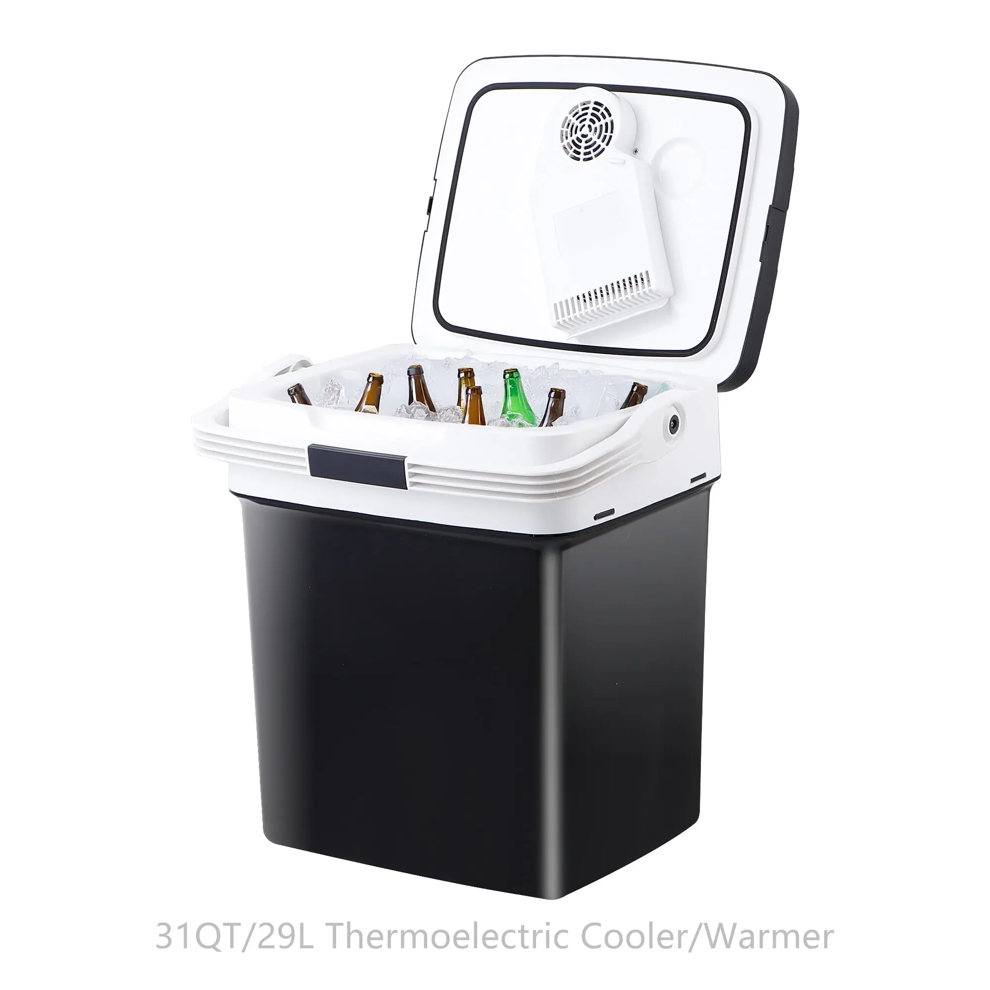 Zeny 27L Automatic Thermocontrol Outdoor Functional Abrasion Resistant Polyester Cooler Warmer, Dual AC/DC Power Portable Car Fridge with Cord Lock, Can Holder for Camping, Traveling