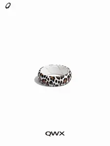 QWX Zodiac Silicone Ring Leopard Print, NFC Tap To View Daily Horoscope, Mood Accessory Fashion Accessories, Waterproof Breathable Comfortable Wear, No Subscription Unisex, Android & iOS Compatible