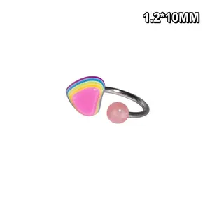 Colorful Star Annular Ear Bone Nail Stainless Steel Cute Love Heart Cross Earrings For Women Body Puncture Accessories