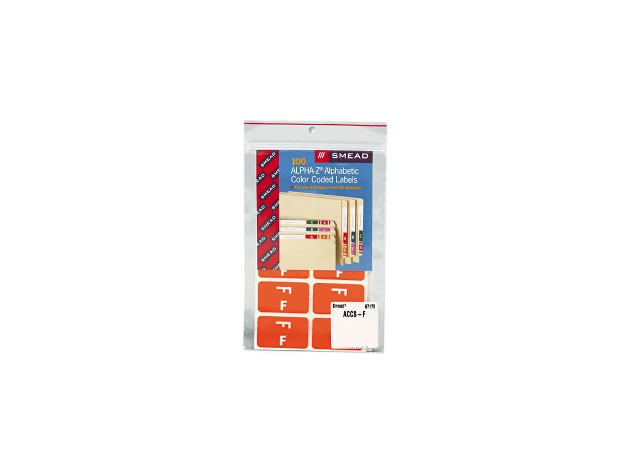 Smead 67176 Alpha-Z Color-Coded Second Letter Labels, Letter F, Orange, 100/Pack
