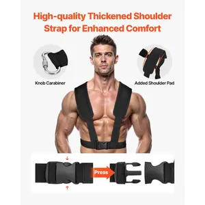 fathersdaygift VEVOR Weight Sled, Steel Power Sled, Fitness Strength Training Sleds for Athletic Exercise Speed Improvement, Workout Fitness Equipment with Harness, Compatible with 2 in Weight Plate, Orange Black