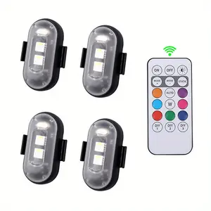 8/4 Pack USB Rechargeable LED Accent Lights, RGB Multicolor 7 Modes, Wireless Remote, Adhesive/Rubber Band Mount - Versatile for Home, Auto Decor decorative lamp
