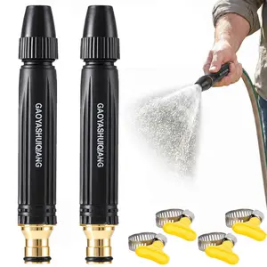 Home High-Pressure Car Wash Water Gun with Booster Nozzle, Home High-Pressure Car Wash Water Gun with Booster Nozzle and Hose, for Watering Plants and Vegetables, and Car Washing (2PCS)