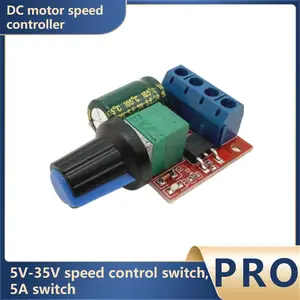 Pwm 5v-35v Dc Motor Speed Controller, 5a Switch, 5a Load Capacity, Potentiometer & Overcurrent Protection, Ideal for DIY Projects, Fans, Motors