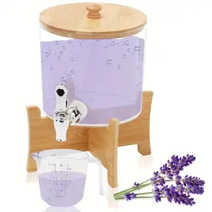 Laundry Detergent Dispenser, 1 Set 0.7 Gallon Laundry Detergent Dispenser with Measuring Cup & Rack, Bathroom Supplies for Laundry Room, Soap, Laundry Detergent Container