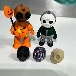 3D printed mini Jason Voorhees  and Sam from trick-or-treat