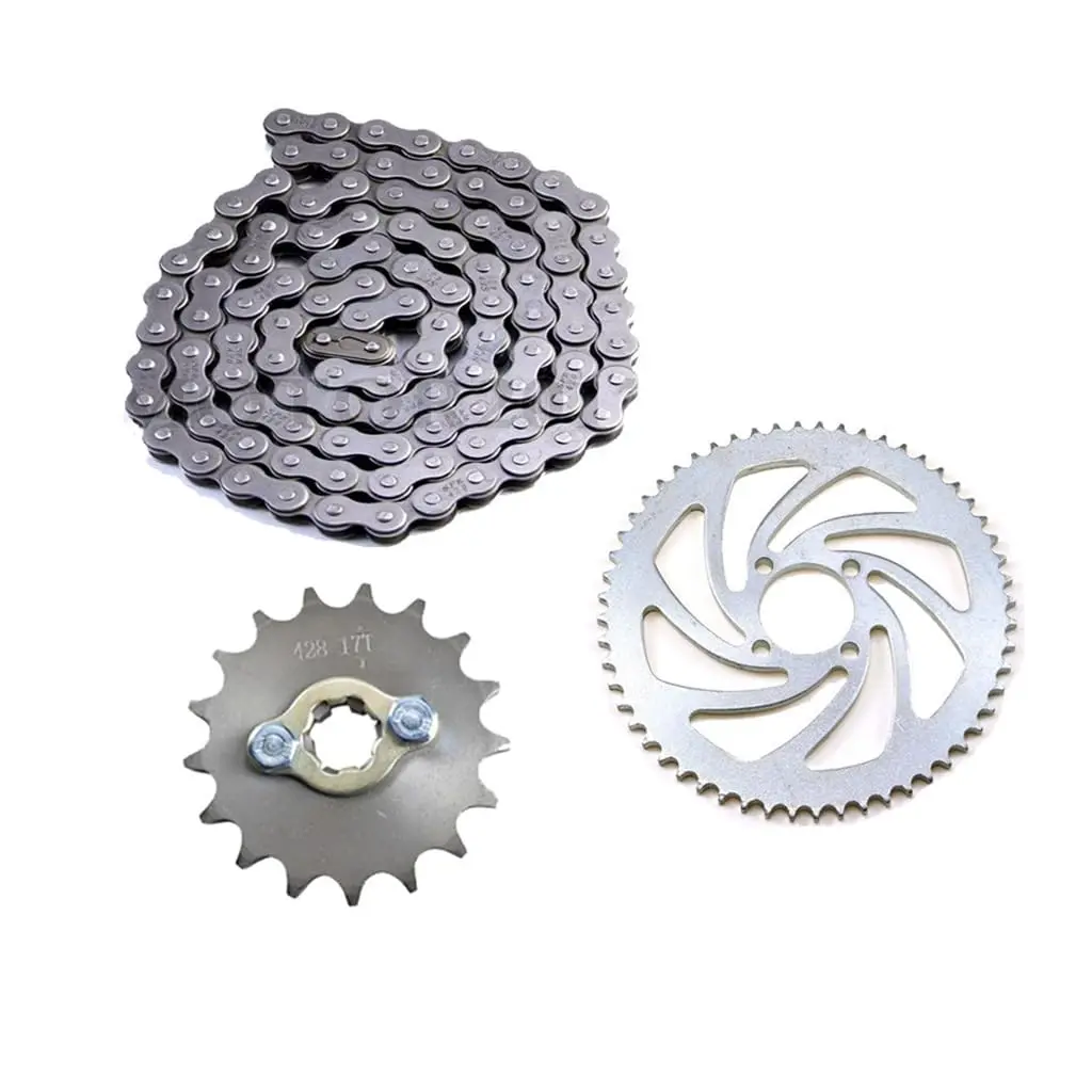 Front and Rear Chain Sprocket with Chain for Dirt Pit Bike ATV Go Kart Buggy Quad Moped