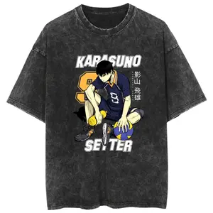 Haikyuu!! Tobio Kageyama T-Shirt – Karasuno’s No. 9 Setter Resting Pose | Vintage Mineral Wash | Sizes S–3XL