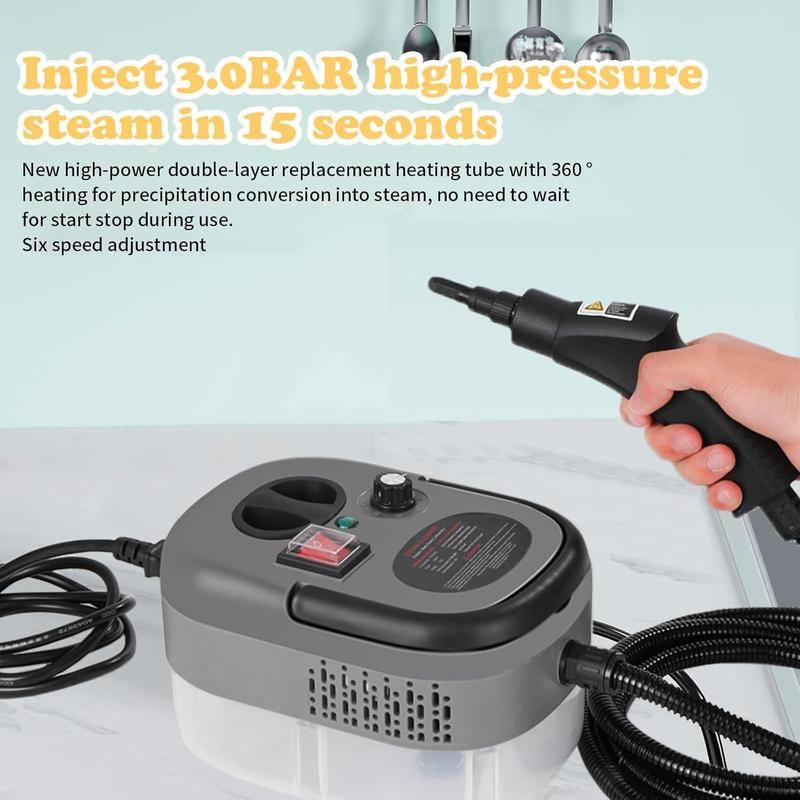 Pressurized Handheld Multi-Surface Natural Steam Cleaner with 14 Accessories, Powerful Chemical-Free Steam Cleaner, Suitable for Home and Cars, Cleaning Washing Machines, Air Conditioners, Kitchens, Summer Appliance Cleaning Tool. Home Use.