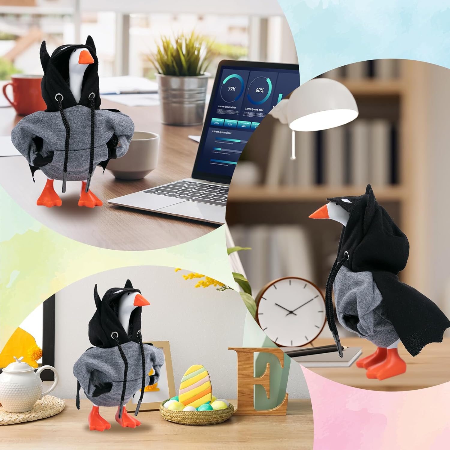 5 Multi Set 7 Inch Desk Goose Outfits Mini Desktop Goose Clothes and Accessories for Magnetic Goose Key Holder Cute Desk Goose Clothes Home Decor Perfect Housewarming Gift