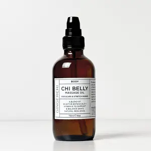 GingerChi Chi Belly Oil for Scars & Stretch Marks with 10 Botanicals Vitamin E Helichrysum Rosehip Calendula Vegan Cruelty Free