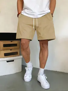 Men's Solid Color Shorts, Regular Fit Casual Comfy Shorts for Summer, Men's Bottoms for Daily Wear, Menswear