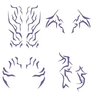 5pcs Purple Temporary Tattoos – Movie & Anime Cosplay Tattoo Stickers, Dance Party Prop, Halloween Accessories for Adults & Kids