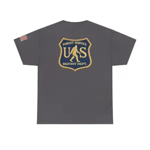 Bigfoot Forest Service Patch T-Shirt | Back Logo, Small Chest Emblem