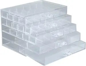 Organizer Box,  Drawer Organizer With 5 Drawers 79 Grids, Clear