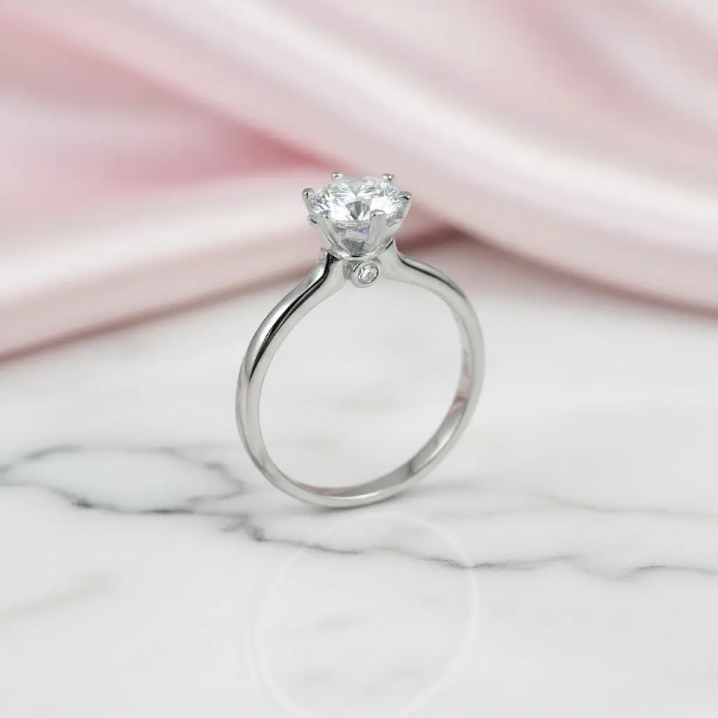 1ct Round Cut Diamond Option Snowflake Engagement Ring