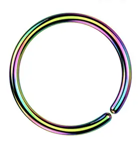Rainbow PVD Titanium Annealed Seamless Hoop Ring