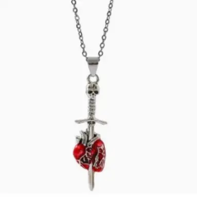 Dagger Heart Pendant Necklace