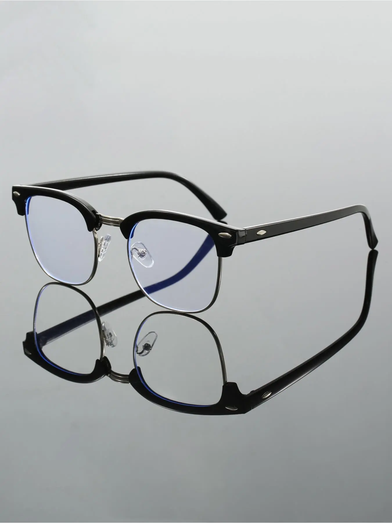 Classic Rectangular Frame Glasses, Stylish Square Frames, Classic Fashion Glasses for Men & Women, Anti-Blue Light, Plastic Material, Suitable for Office, Study, Photography, All Seasons, Square Frames Eyeglass, Fashion Eyewear, Fashion Frame Eyeglasses