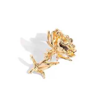Rose Period-Gold Ring- Gold Plated Flower Design, Elegant and Durable
