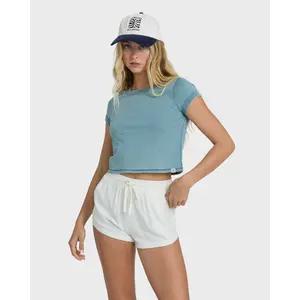 BILLABONG Women's Road Trippin Solid Woven Shorts, Regular Fit Chest Pocket, Beach Weekend Getaways
