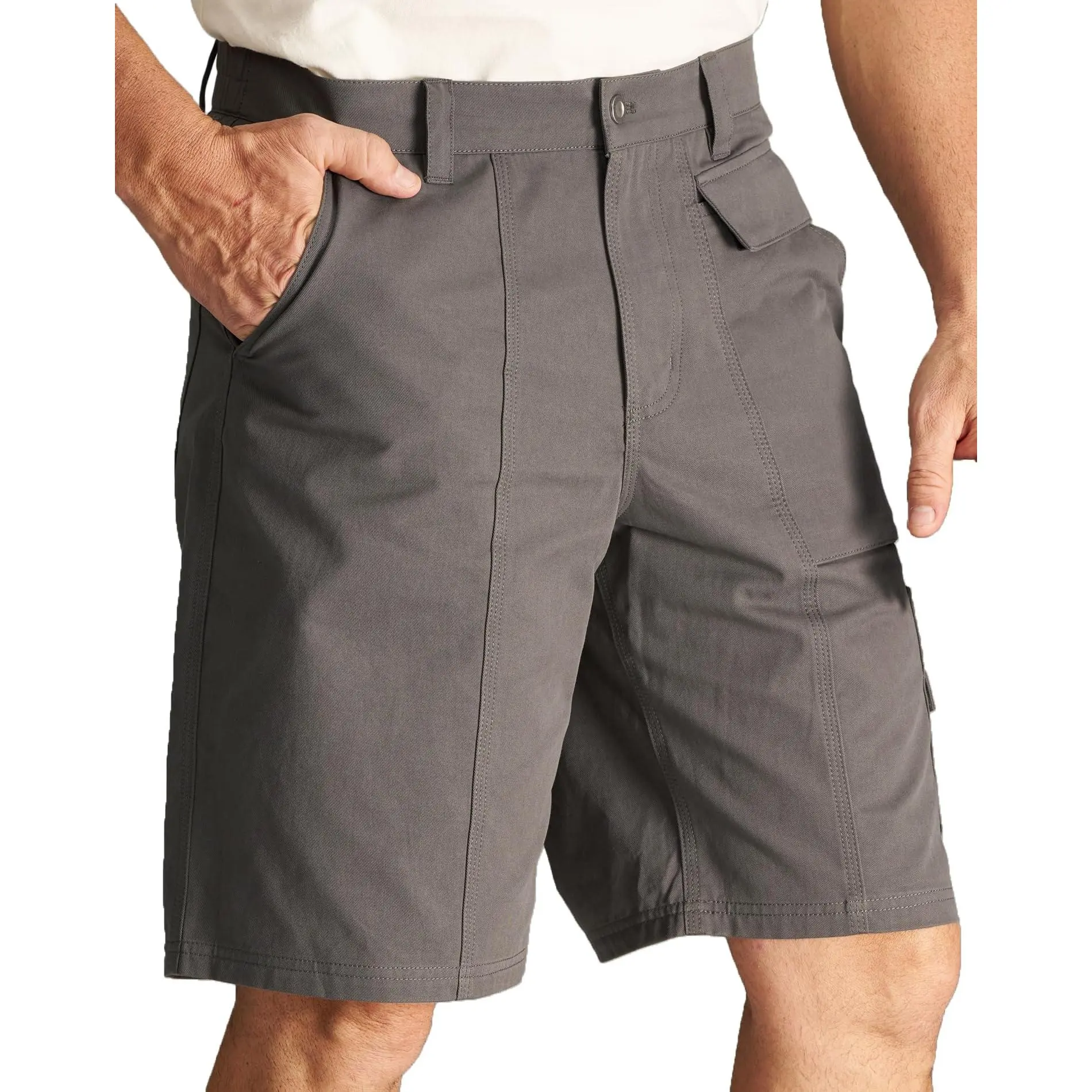 CHRONOLINE Mens Cargo Shorts 2026 Spring Summer Regular Fit Cotton Workwear Utility Carpenter Shorts with Pockets