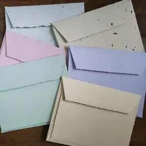 Assorted Envelope and Card Set of 6 with folded insert / Handmade Recycled Envelope Set / Greeting Cards Metal