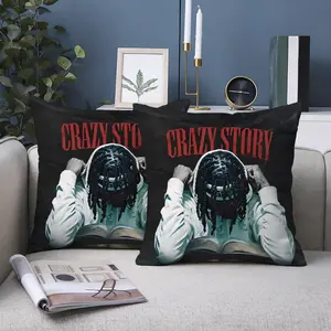 This King Von Crazy style printed pillowcase, beautifully patterned throw pillowcase - suitable for house, living room, bedroom, RV, sofa, pillowset decoration, holiday gift, double-sided printing, pillowcore not included.