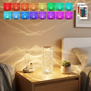 All-Scenario Rose Wave Crystal Lamp - RGB  Changing, Touch & Remote, Diamond Cut Ambient Light, Fits Date Night, Bedroom, Game Room, Party, Photos - Perfect Gift for Anyone