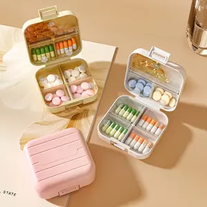 7-Day Pill Box Weekly 7-Grid Pill Storage Box Round Tablet Storage Box Portable And Sealable Tablet Finishing Box For Vitamins And Pills Travel Medicine Split Packaging Pill Box Suitable For Outdoor Travel