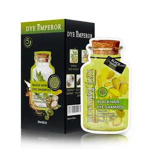 DYE EMPEROR 3 in 1 Black Hair Dye Shampoo - No Ammonia, Can cover gray hairs, Contains Ginseng Extract, Natural Haircoloring,  Quick hair dye, hair care， Long Lasting Conditioner Haircare, 30ml*10