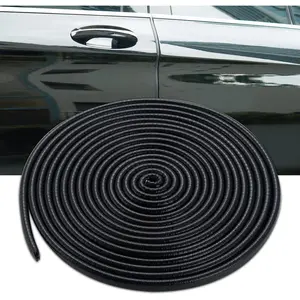 Door Protector 5M,Rubber Door Protectors for  No Glue  Accessories Rubber U Shape  Trim Door Protectors Seal for Sedan, , SUV, ATV,  (Black,16.4Ft)