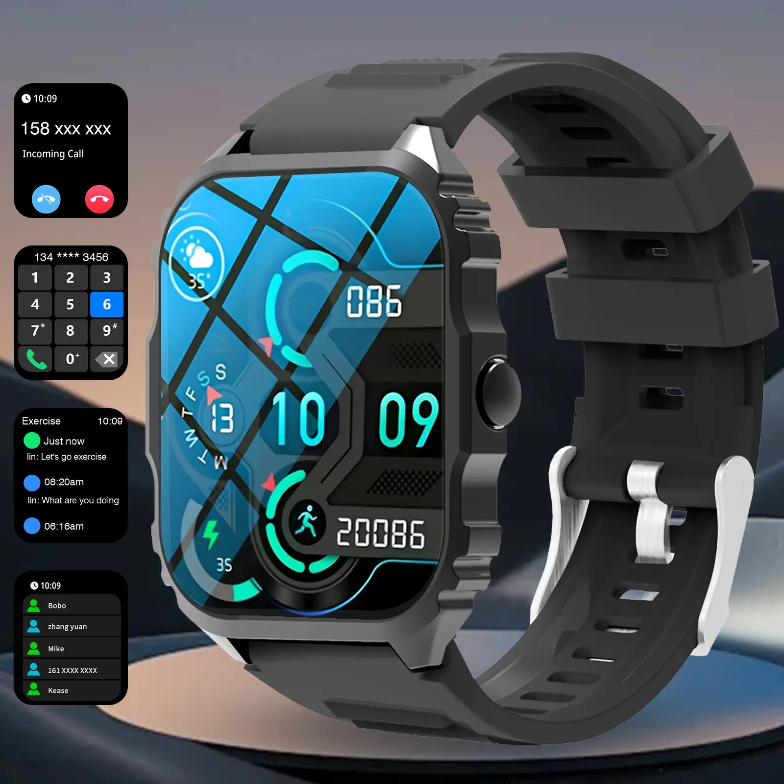 Smart Watch For Men Women, Wireless Call Fitness Tracker With Heart Rate Sleep Monitor, 1.83" Touch Screen Smartwatch With Multi-Sport Modes, DIY Wallpaper, Weather Forecast,Smart Watches For Android IOS