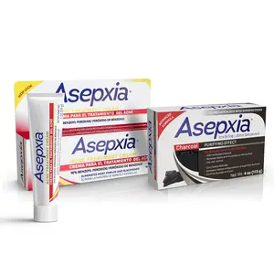 Asepxia Acne Care Set - Charcoal Cleansing Bar Soap for Acne and Blackheads + Acne Spot Treatment Cream with 10% Benzoyl Peroxide - Removes Impurities, Helps Oily Skin - 4 Oz Soap, 1 Oz Cream - Bundle - Perfect for Oily & Combination Skin