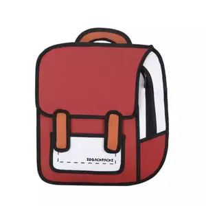 Red 2D Backpack by 2DBackpackz Cartoon Backpack Toon Pack Anime
