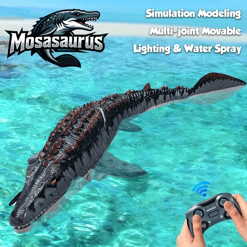 Remote Control Boat Toy, Realistic Plesiosaurus Model, Water Spray Swinging, Boy's Dinosaur Toy, Christmas Gift, New Year Gift, Animals