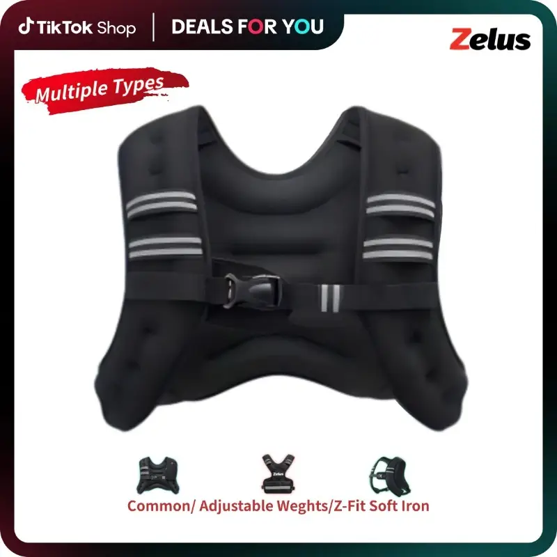 【Fall Deals For You】ZELUS Weighted Vests,Adjustable 6-30lbs,Weighted Vest Workout with Reflective Stripes&Adjustable Straps,Workout enhancer for Motiv