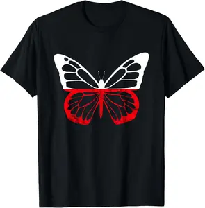 100%cotton Polska Polish Pride Polish Roots Butterfly Wing Poland Flag T-Shirt