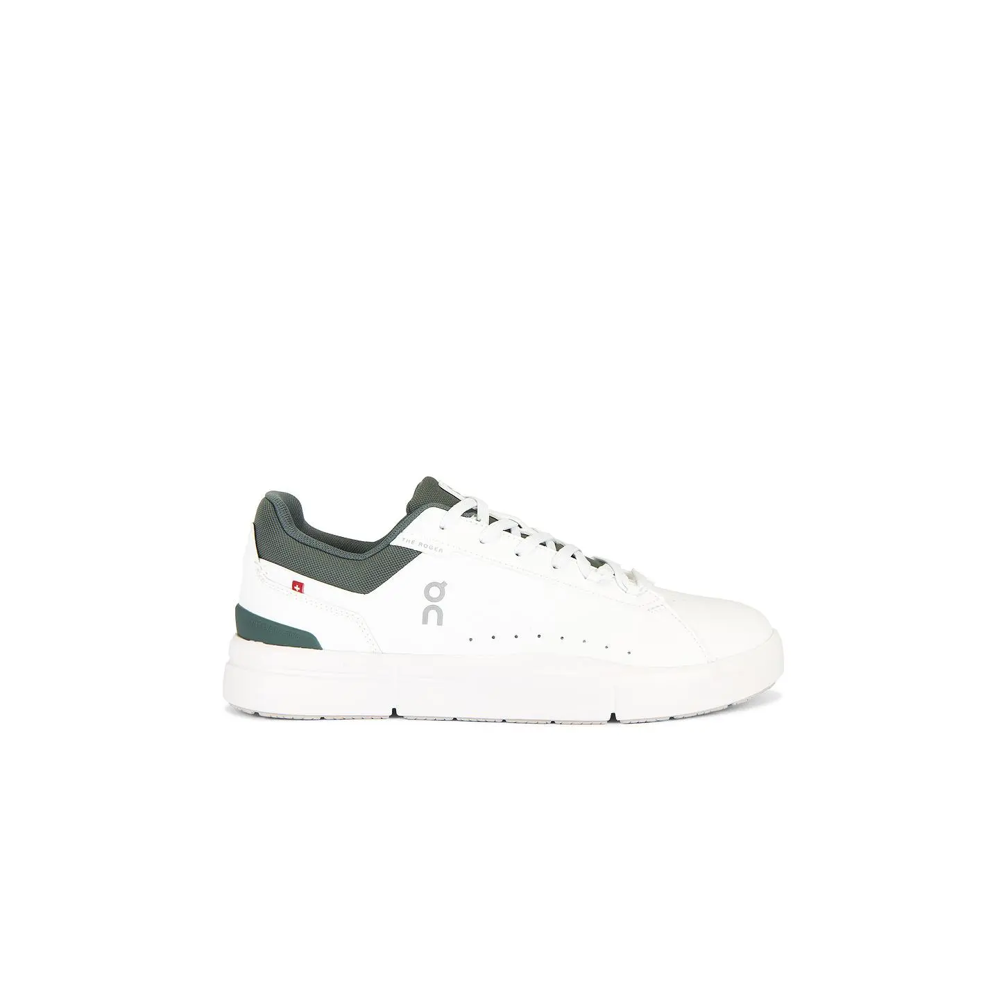 On The Roger Advantage Sneakers in White & Olive
