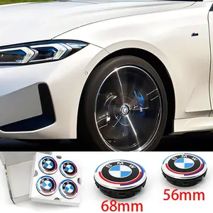 Bmw Full Range Fit 4 Piece Floating HUB Center Cap Set, Wheel Emblem Replacement Accessory, Car Styling Upgrade