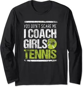 I Coach Girls Tennis Sport Training Distressed Long T-Shirt - Diegoort Shop 33B07PYMB2RB