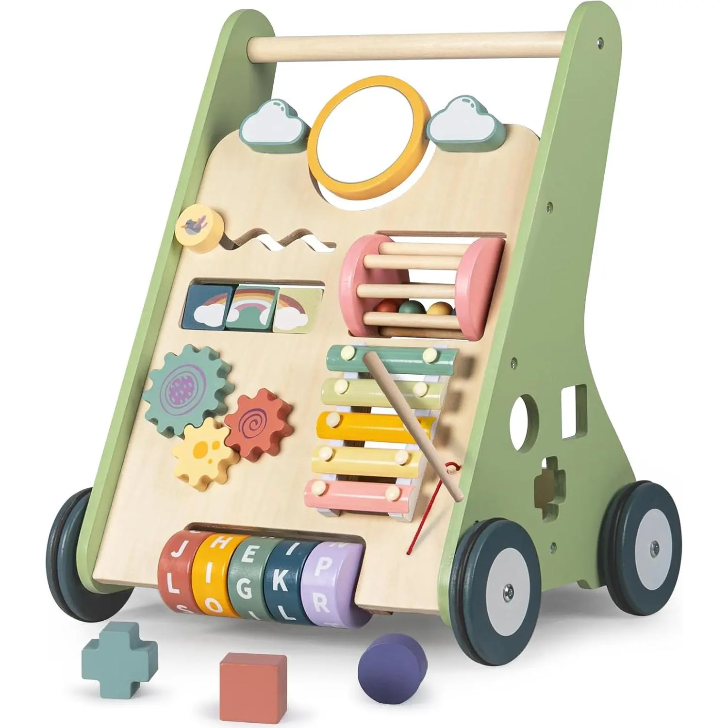 Wooden Baby Walker, Walker for Babies 12 Months, Push Walking Toys for 1 Year Old Learning to Walk