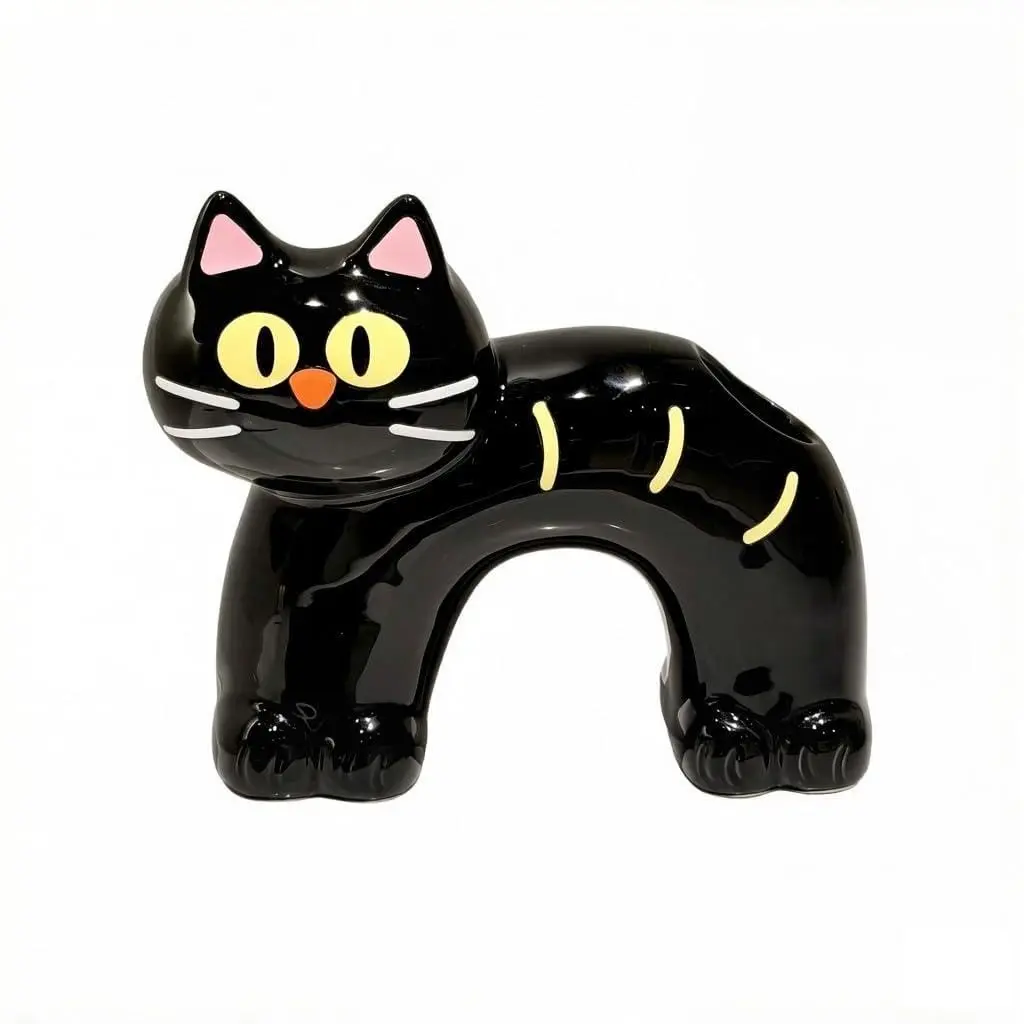 Cat Toothbrush Holder, Ceramic Toothbrush Holder, High-End Bathroom Storage Rack, Couple Organizer, Toothpaste Brush Stand Base, Home Use, Tooth Brush Holder For Bathroom