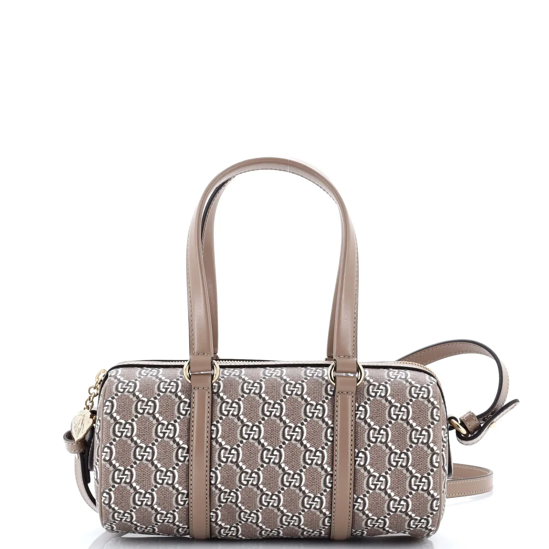 Pre-owned GUCCI Canvas Coated Shoulder Bags Convertible Duffle Bag GG Shadow Coated Canvas Small by Rebag