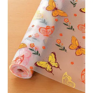 Shelf & Drawer Liner for Kitchen Cabinets Non-Adhesive,  and Washable EVA Shelf Paper, Protect & Decorate Dresser, Bathroom, and Cupboards (Colorful Butterfly, 17.7" W x 78.7" L)