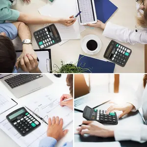 Office Desktop Mini Calculator Solar Dual Power 12-Digit Large Display Accounting Computer, Essential Office Tool for Accurate Calculations