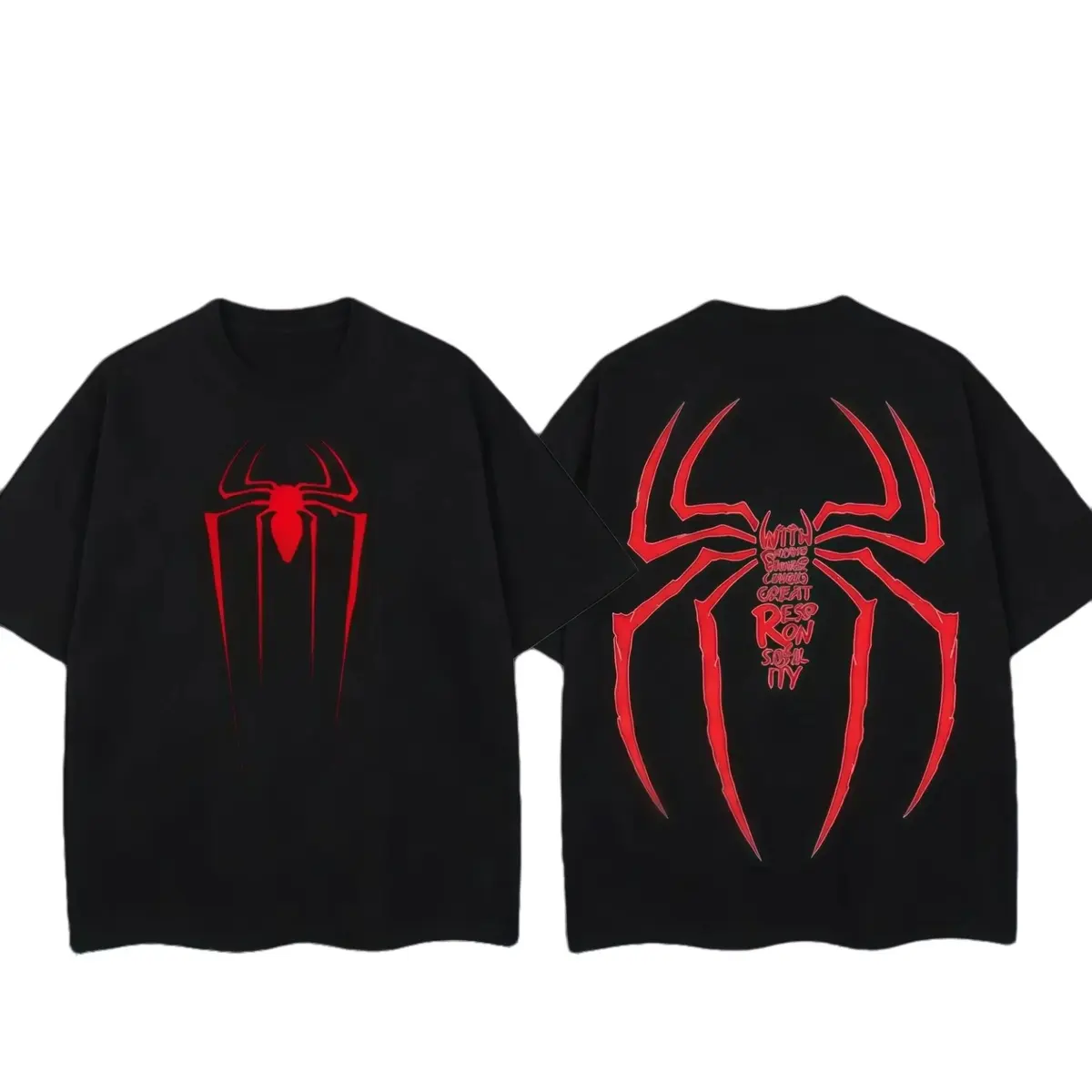 Unisex Boxy Fit Heavyweight Tee [ Hero Tee ] Spidey Tattoo T-shirt, Vintage Gym Shirt,Edgy Workout Pump Cyberpunk Gymwear, Y2K Retro summer OOTD Casual Cotton Menswear Crewneck Graphic Print Tee Top Womenswear Streetwear Tshirt Streetwear Aesthetic Unisex