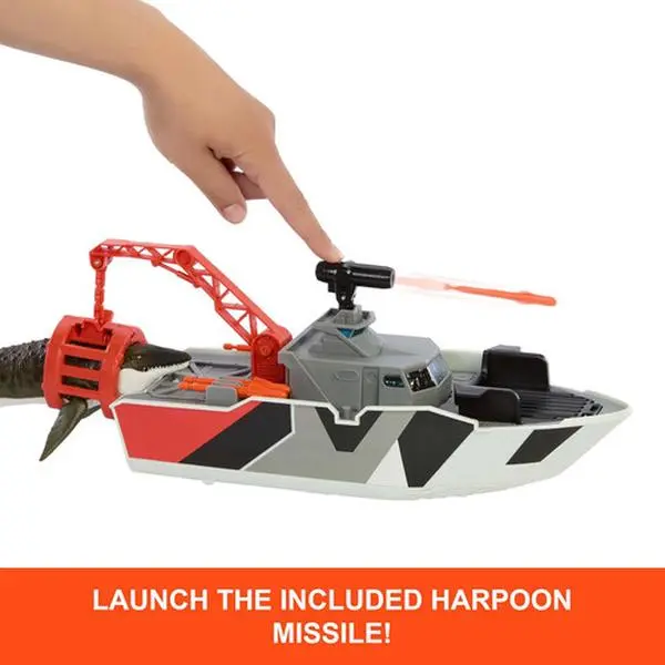 Matchbox Jurassic World: Rebirth Mosasaurus Rescue Action Boat Playset  [COLLECTIBLES] Toy Car